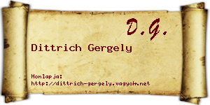 Dittrich Gergely névjegykártya